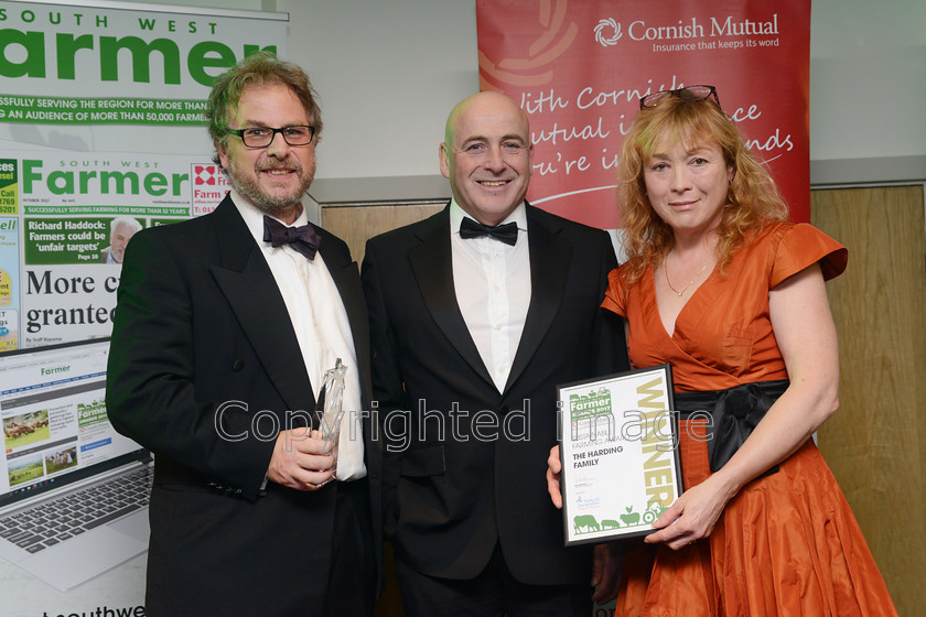 farming-awards-2017 20171102 0073 
 The South West Farmer Awards 2017 at Somerset County Cricket Club, Taunton. Pictured winners of the Sustainable Farmers of the year award. Fionagh and Richard Harding with sponsor Graeme Buck of Natural Generation (middle)