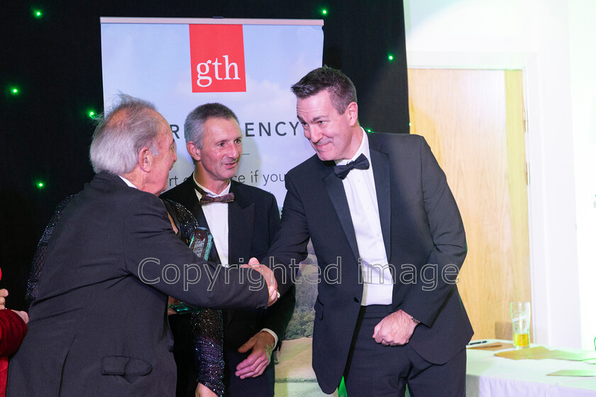 AWA 127 
 South West Farmer awards night 2023 at the Somerset County Cricket Club, Taunton Pictured The Darke family take home the South West Farmer of The Year award presented by NFUM - Nick Turner, NFU Mutual CEO