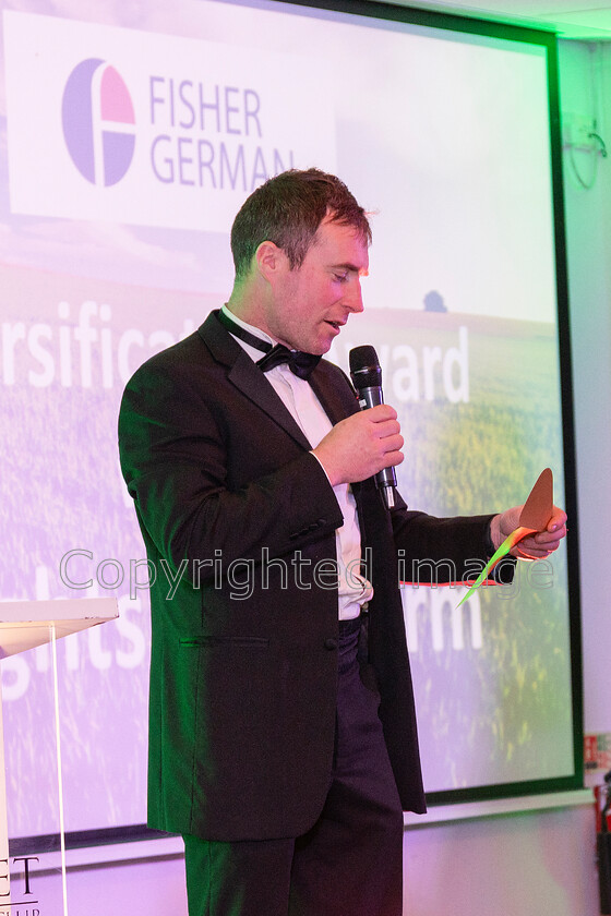 AWA 077 
 South West Farmer awards night 2023 at the Somerset County Cricket Club, Taunton. Pictured The Diversification Award sponsor Darren Edwards from Fisher German