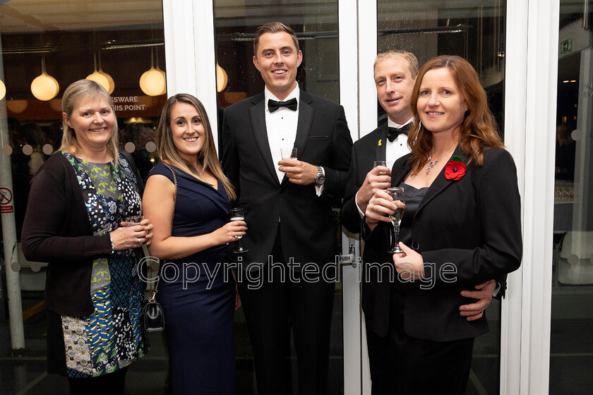 AWA 038 
 South West Farmer awards night 2023 at the Somerset County Cricket Club, Taunton L-R Lisa Robinson, Aimee Edwards, Jack Peart Simon Matthews and Amy Matthews