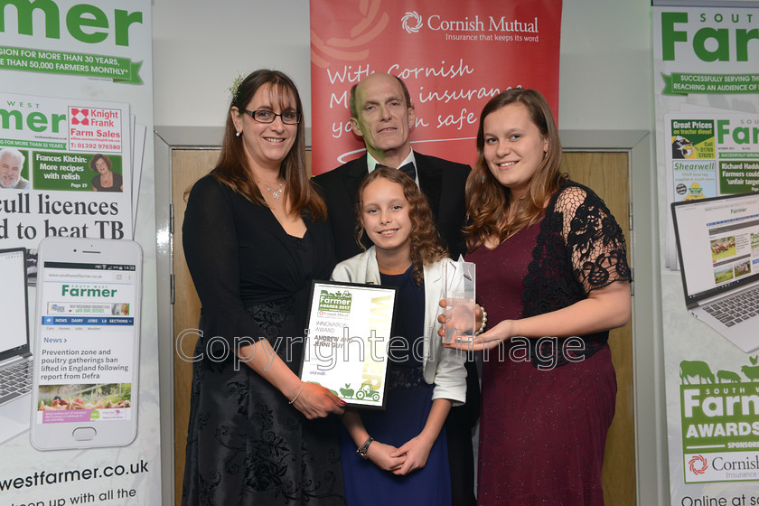 farming-awards-2017 20171102 0091 
 The South West Farmer Awards 2017 at Somerset County Cricket Club, Taunton. Pictured Winners of the Innovation award, Jenni and Andrew Guy