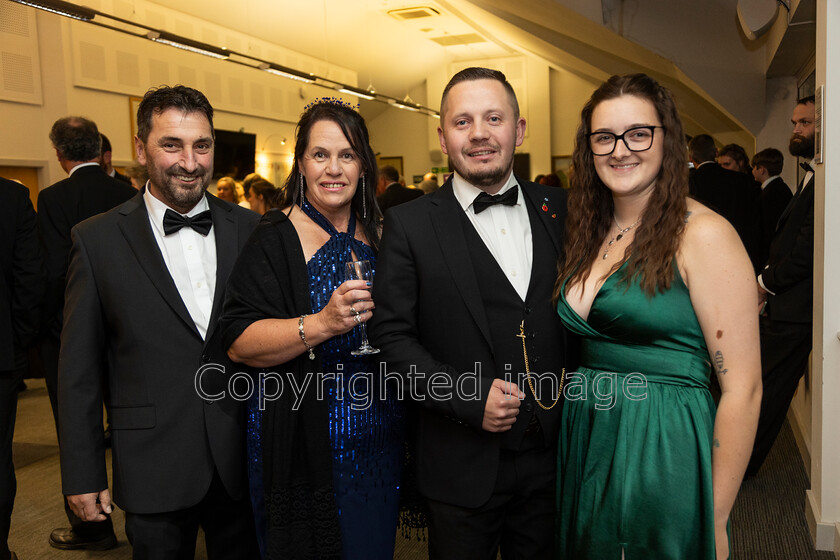 AWA 008 
 South West Farmer awards night 2023 at the Somerset County Cricket Club, Taunton L-R Rob Wall, Sarah Cooke, Chris Cooke and Cortney Williams