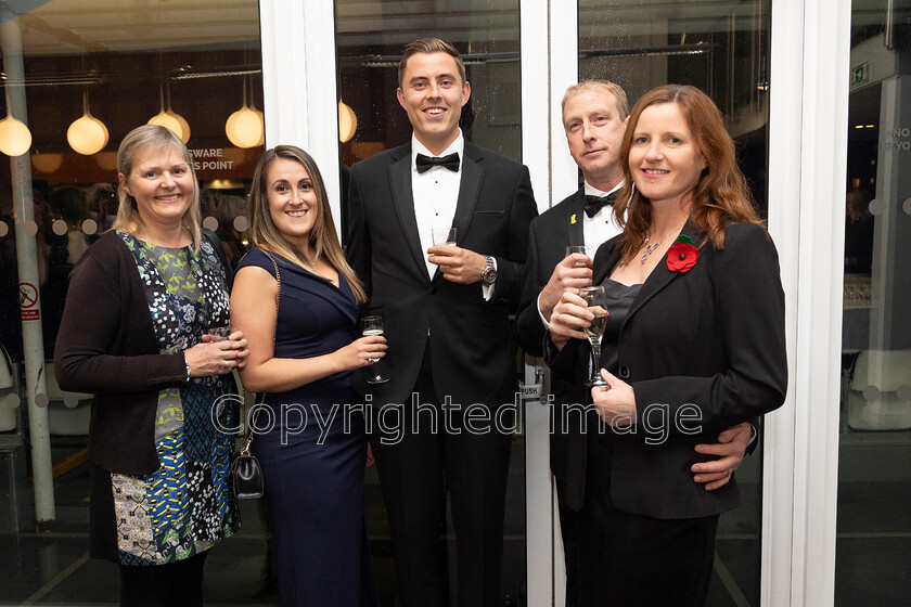 AWA 037 
 South West Farmer awards night 2023 at the Somerset County Cricket Club, Taunton L-R Lisa Robinson, Aimee Edwards, Jack Peart Simon Matthews and Amy Matthews